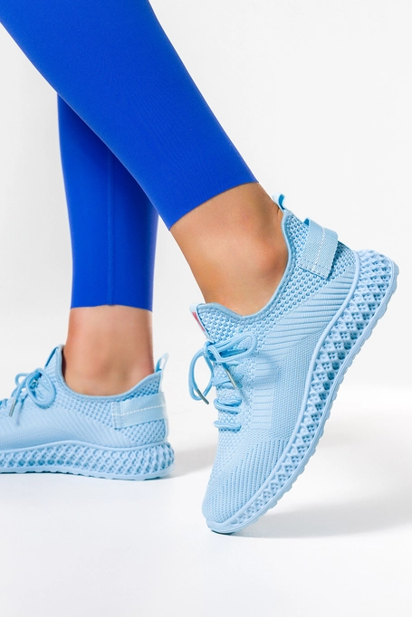 Błękitne sneakersy damskie buty sportowe sznurowane Casu SJ2298-5