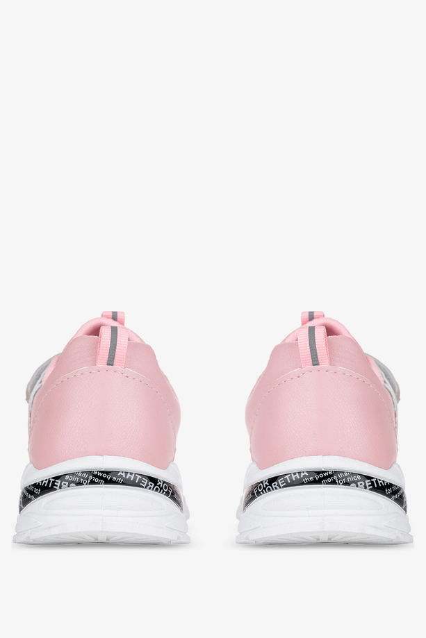 Różowe buty sportowe na rzep Casu 22-10-21-M