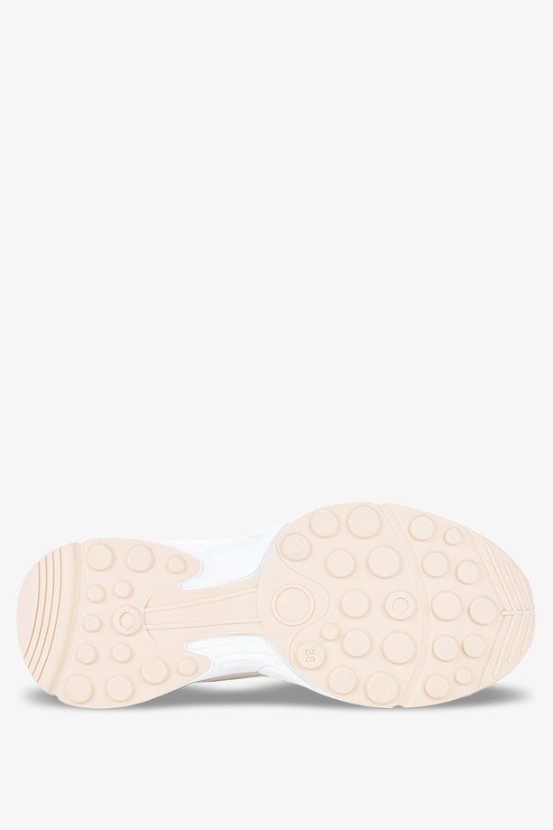 Beżowe sneakersy na koturnie buty sportowe sznurowane Casu SJ2162-3