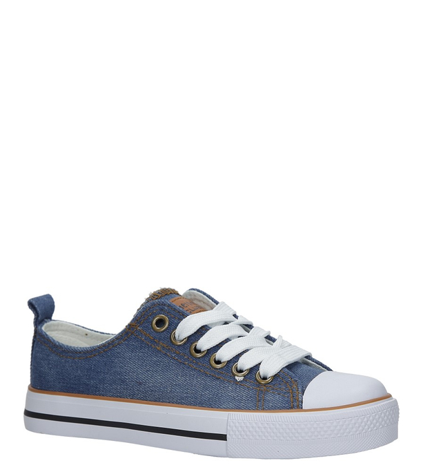 Niebieskie trampki jeansowe sznurowane American LH-18-DSLN-3/4/15