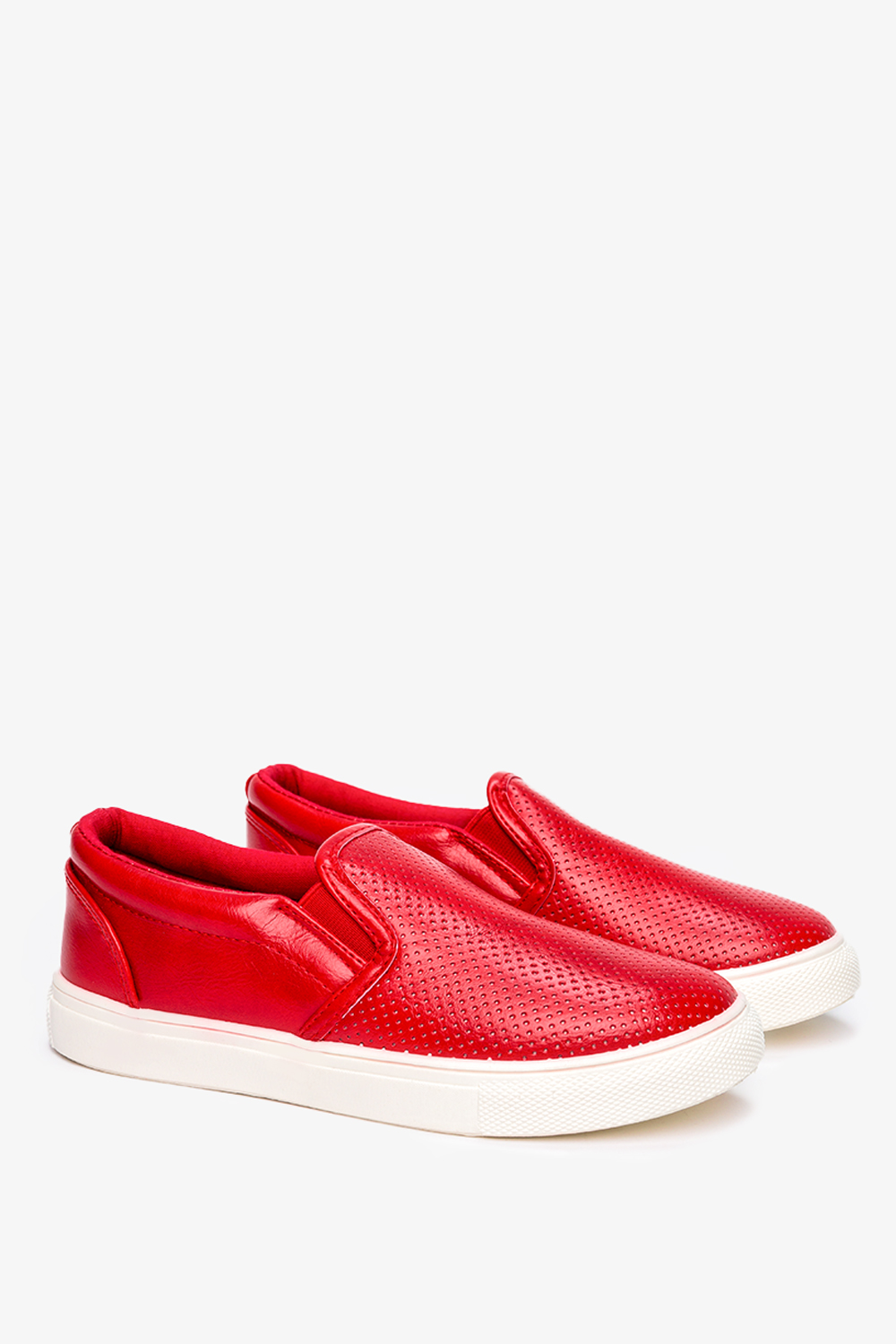 Czerwone buty sportowe slip on aurowe Casu 29371