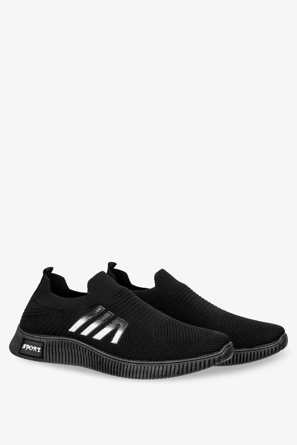 Czarne buty sportowe slip on Casu 21-3-22-B