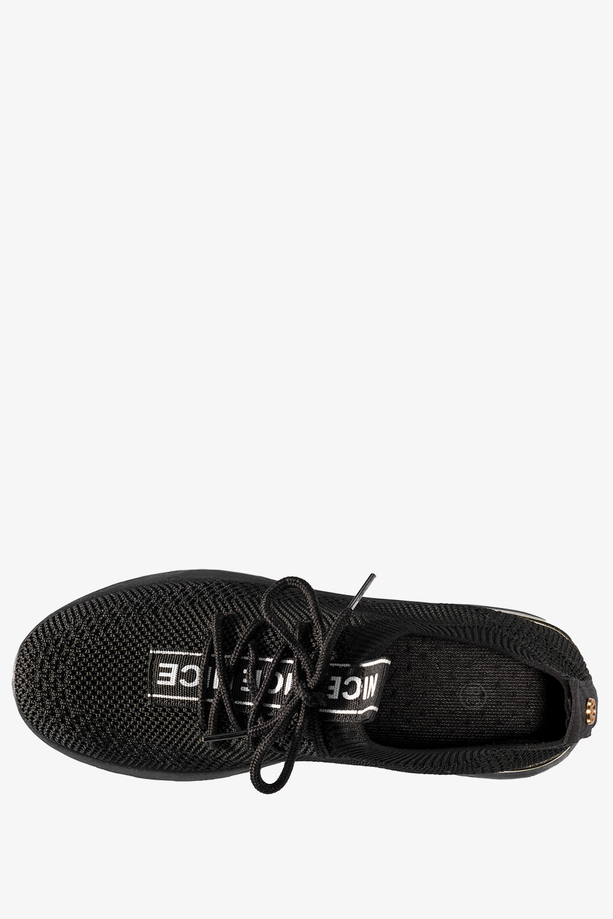 Czarne buty sportowe damskie sznurowane Casu 81331-1