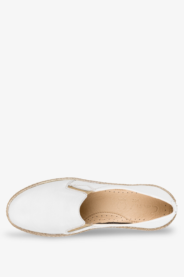 Popielate półbuty espadryle slip on POLSKA SKÓRA Casu 0644