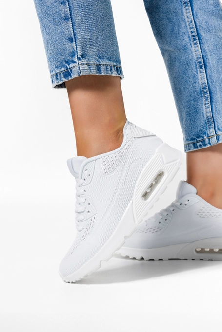 Białe sneakersy damskie buty sportowe na platformie sznurowane Casu B3363-5