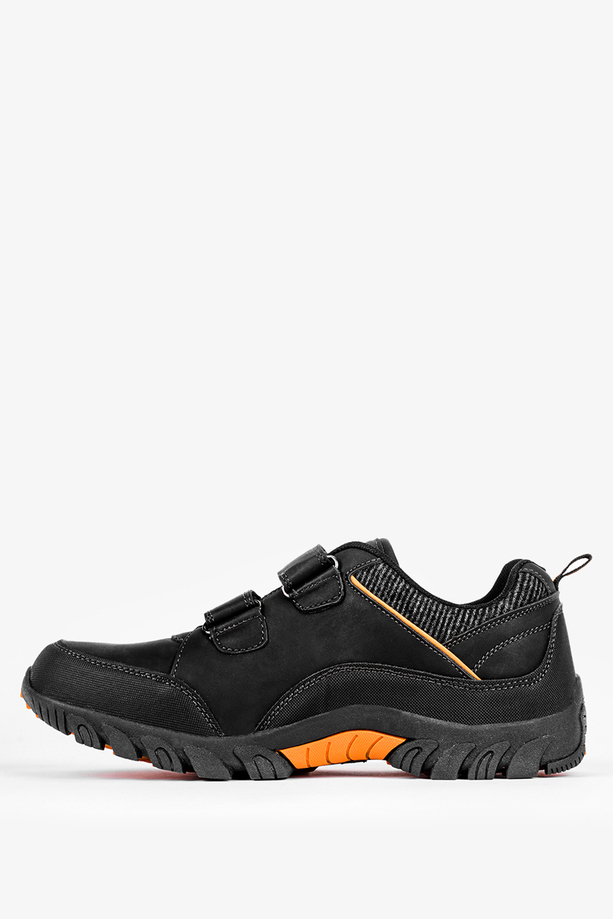 Czarne buty trekkingowe na rzepy Badoxx MXC8142/C