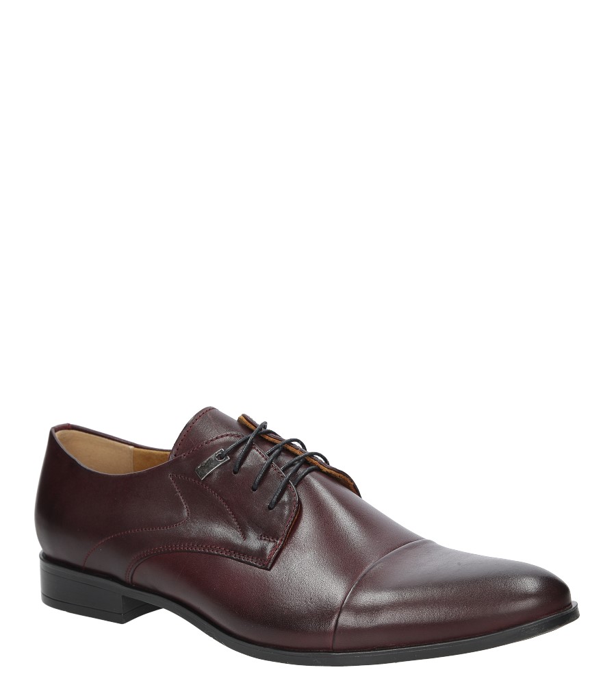 Bordowe buty wizytowe sznurowane bordo palony DUO MEN 00221E-04-B-P-008