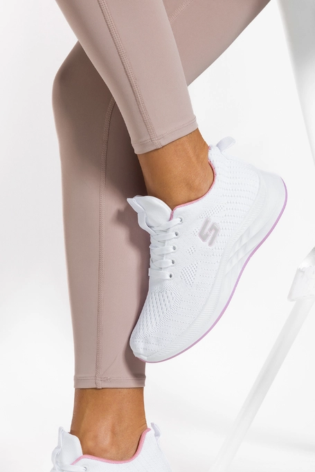 Białe sneakersy damskie buty sportowe sznurowane Casu 2834