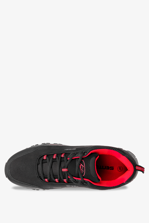Czarne buty trekkingowe sznurowane softshell Casu C2003-3