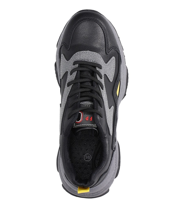 Czarne buty sportowe sneakersy sznurowane Casu DS13003