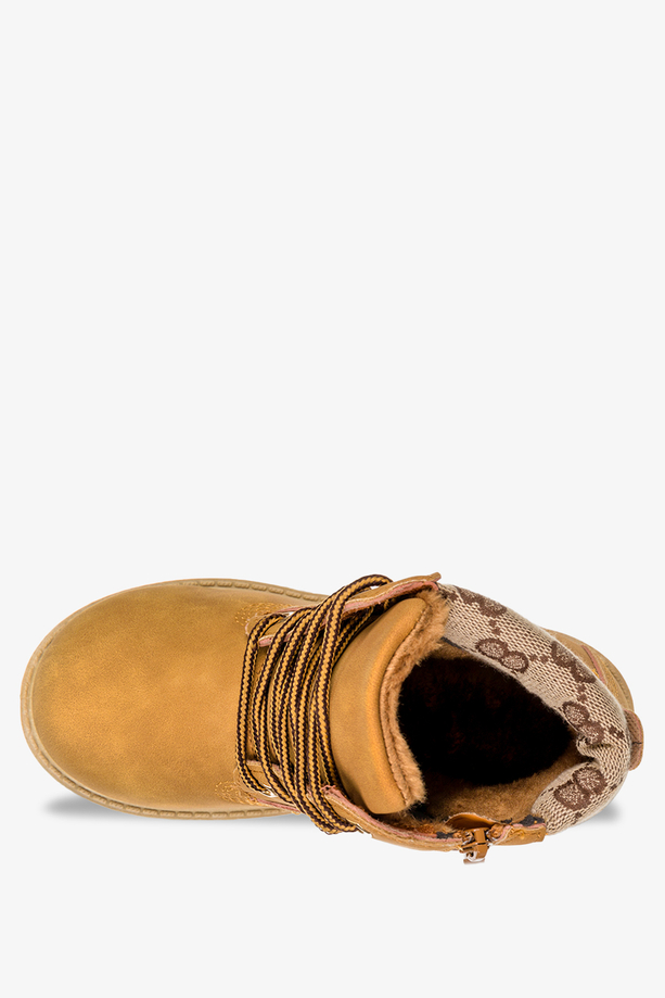 Camelowe botki sznurowane Casu 162A