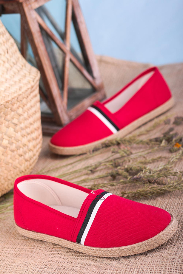 Czerwone espadryle Casu slip on 905