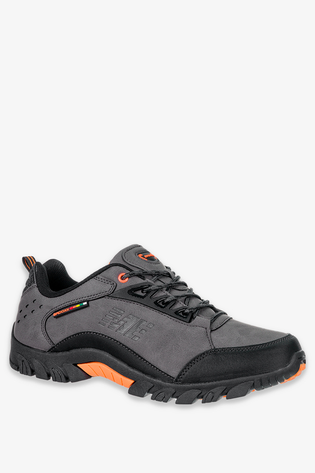 Szare buty trekkingowe sznurowane Badoxx MXC8229