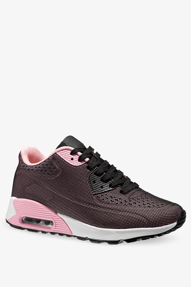 Czarne sneakersy damskie buty sportowe na platformie sznurowane Casu B3363-1