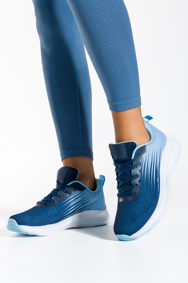 Granatowe sneakersy damskie buty sportowe na platformie sznurowane Casu AD223-5