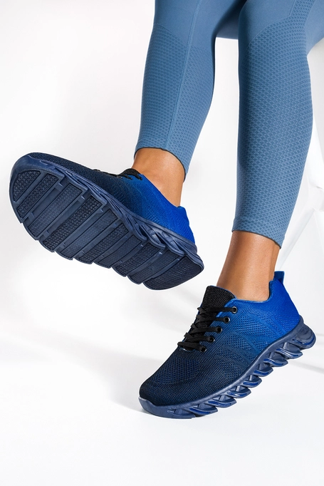 Niebieskie sneakersy damskie buty sportowe sznurowane Casu 925-6