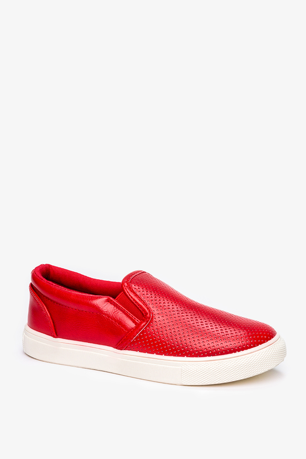 Czerwone buty sportowe slip on ażurowe Casu 29371