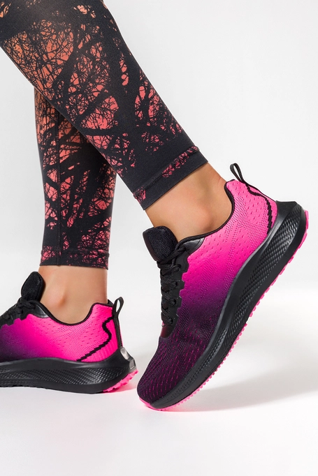 Różowe sneakersy damskie buty sportowe na platformie sznurowane Casu AD227-2