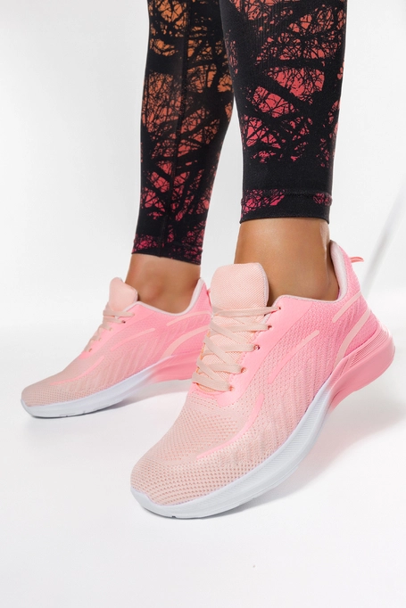 Różowe sneakersy damskie buty sportowe sznurowane Casu 934-3