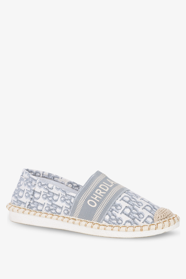 Szare espadryle z napisami slip on Casu NB538P