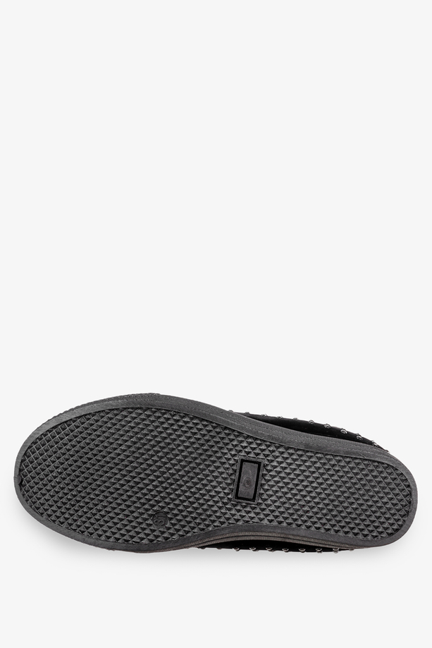Czarne sneakersy na ukrytym koturnie z kryształkami Casu R51C-2